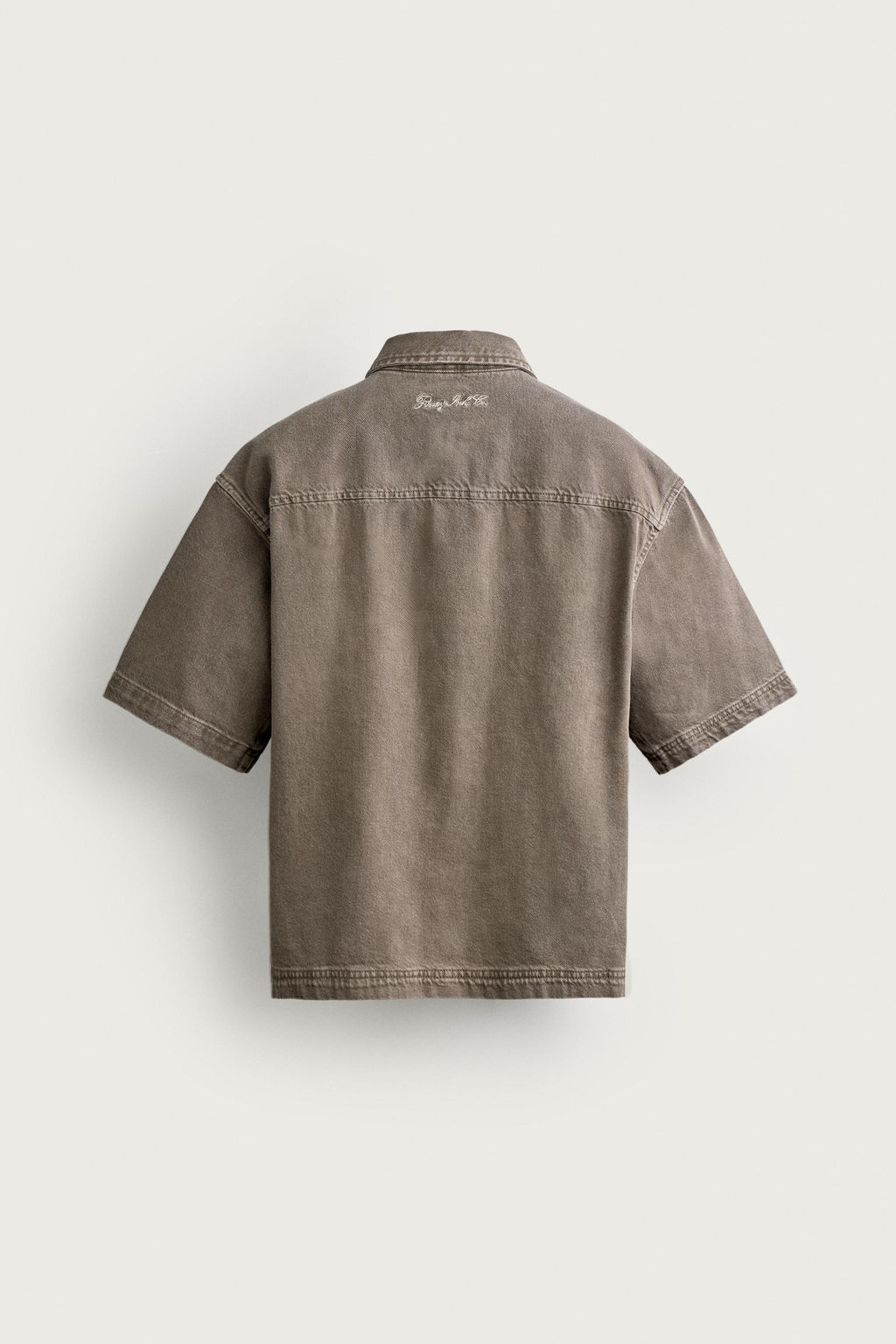 SOBRECAMISA BOXY FIT BORDADO PARCHES / Marr?n / Topo - Zara фото 8