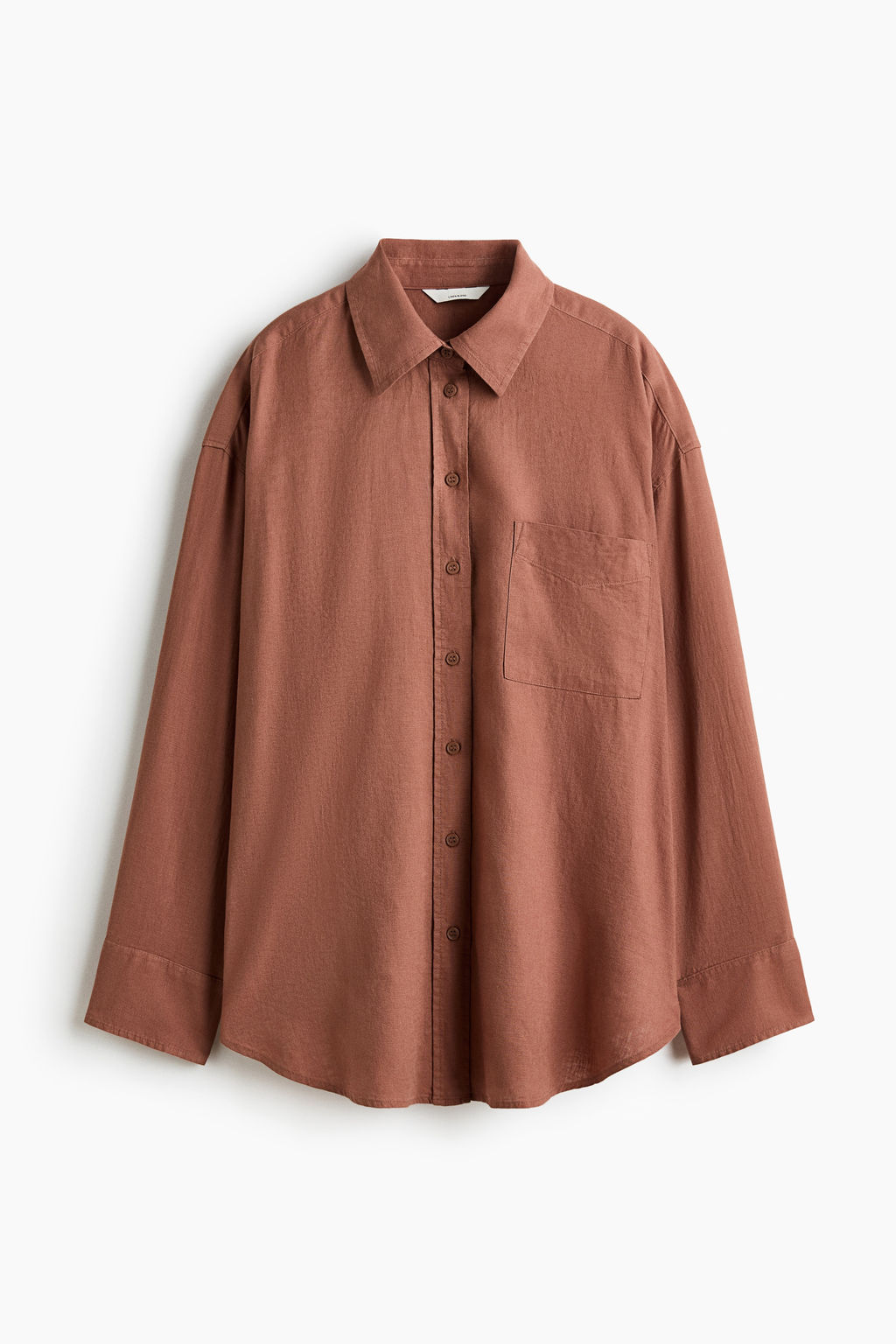 Camisa oversize en mezcla de lino - H&m фото 3
