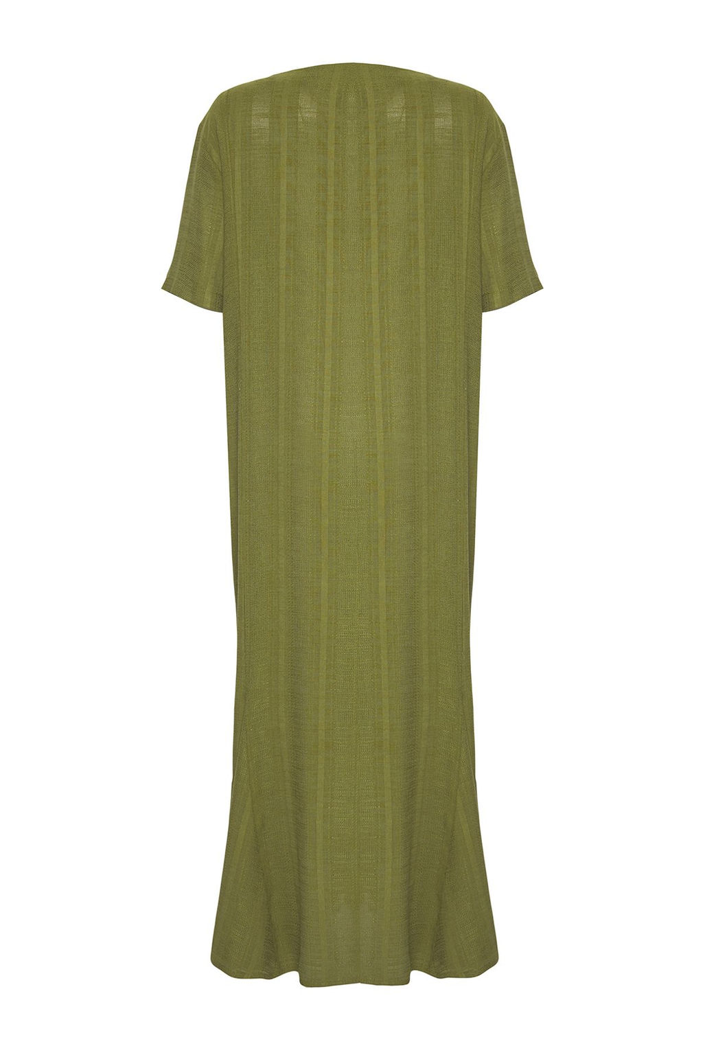 Haki Dokuma Baglama Detayl? Maxi Plaj Elbise TBESS25EL00022