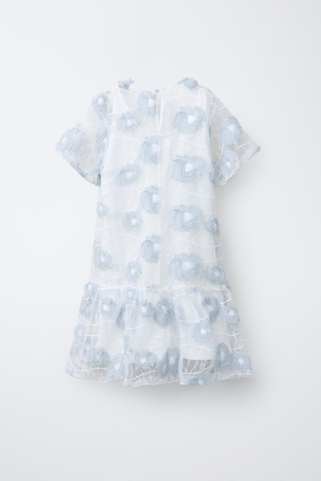VESTIDO TUL BORDADOS / Azul / Blanco - Zara фото 2