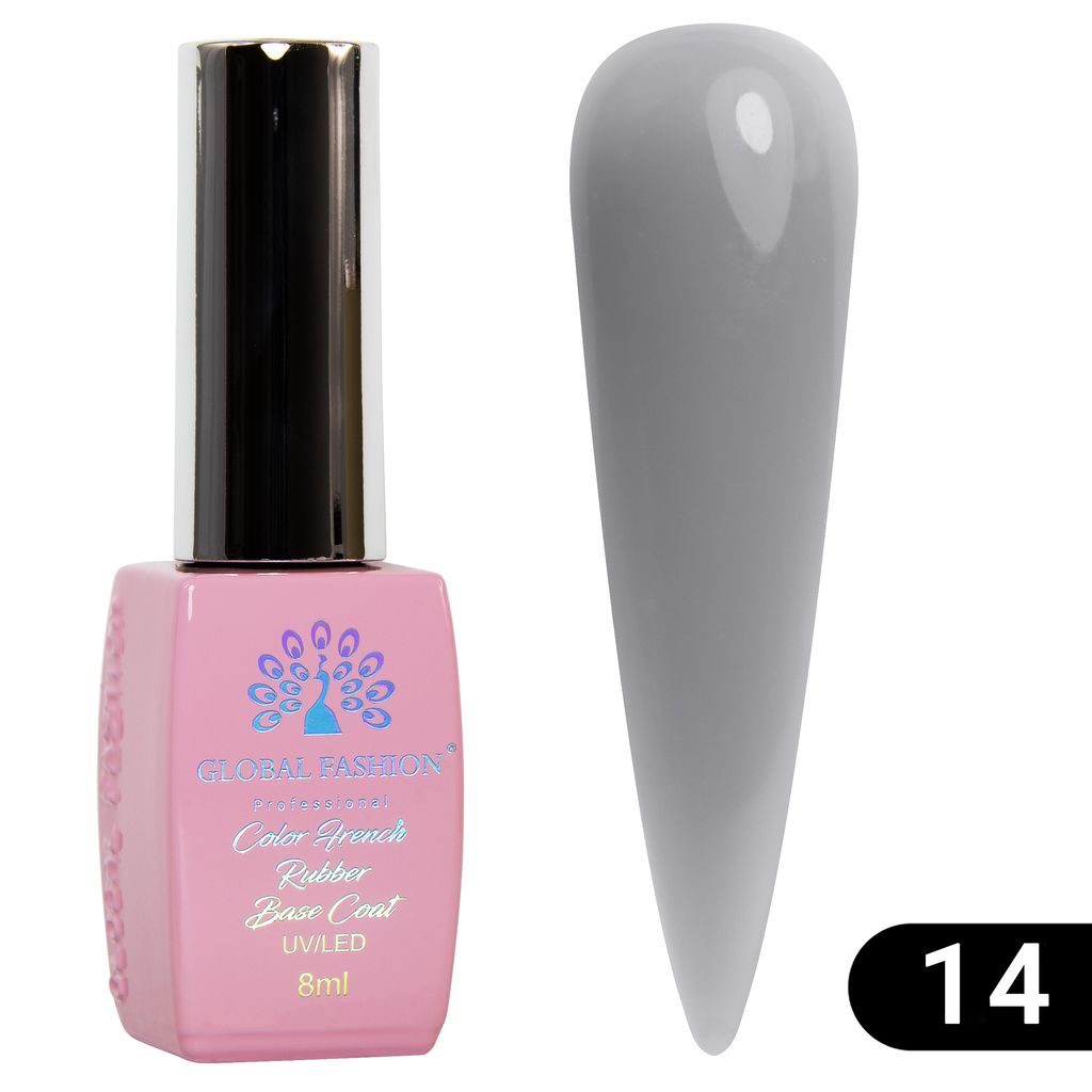 Цветная френч база для гель лака Global Fashion, Color French Base Coat 8 мл, 14  фото 5