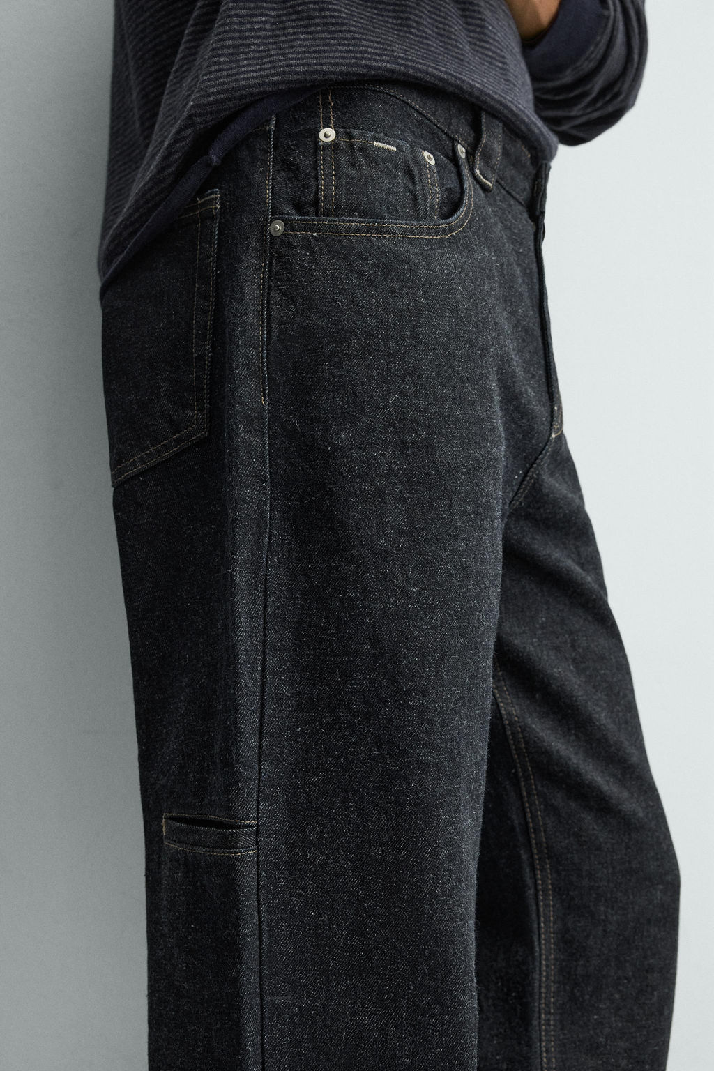 COTTON - LINEN STRAIGHT FIT JEANS - Zara фото 7