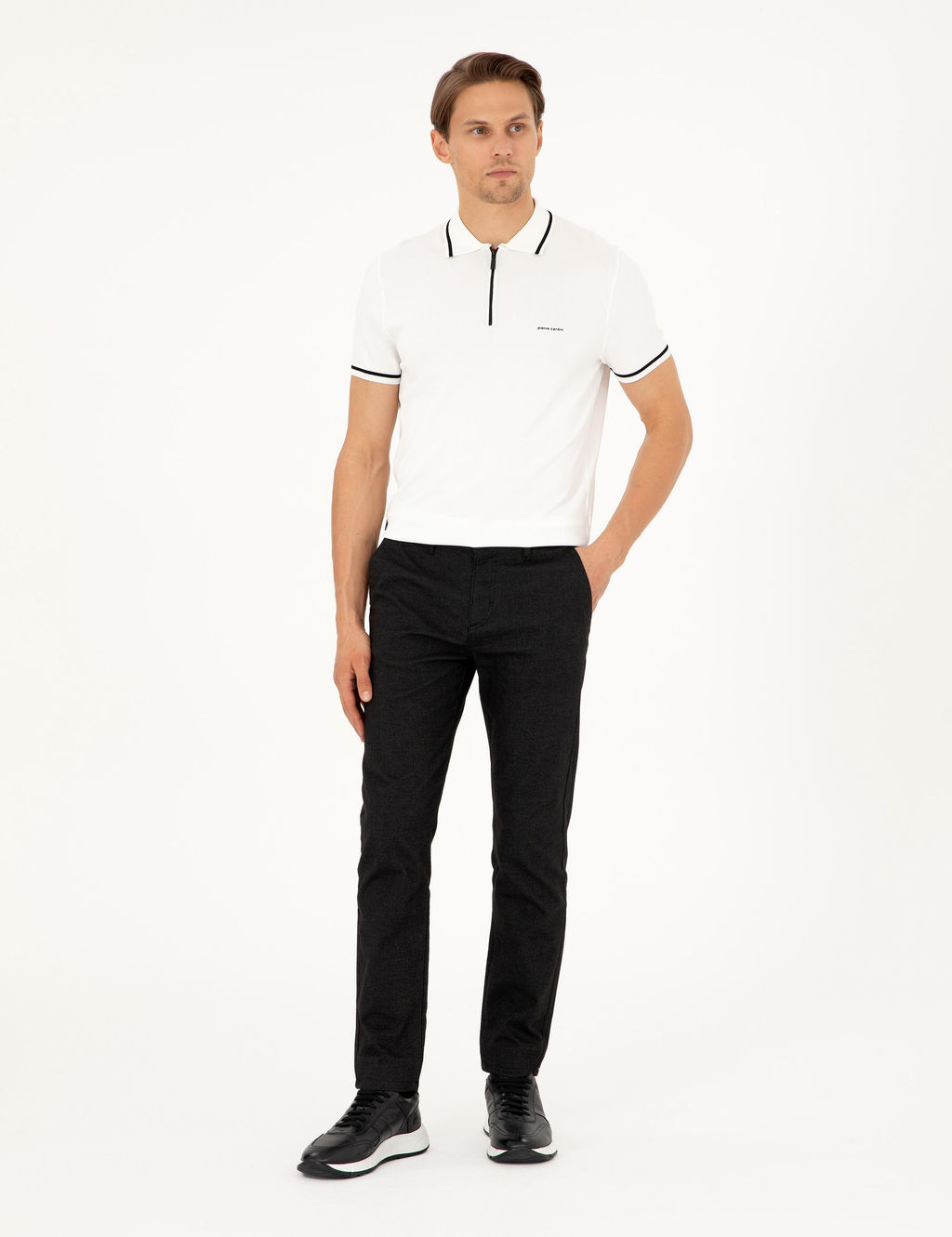Siyah Slim Fit Kanvas Pantolon