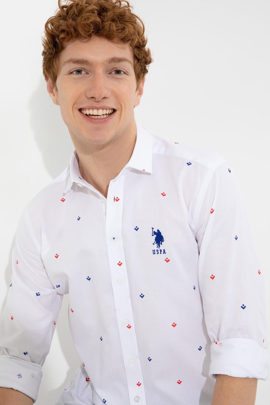 Мужская синяя рубашка с длинным рукавом - U.s. polo assn фото 5