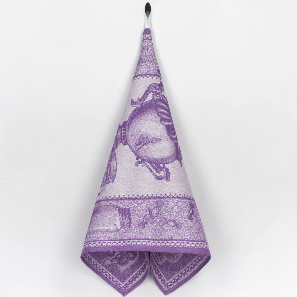 07с-39ЯК 50*70 Полотенце "Самовар" цв. сирень (фиолетовый)