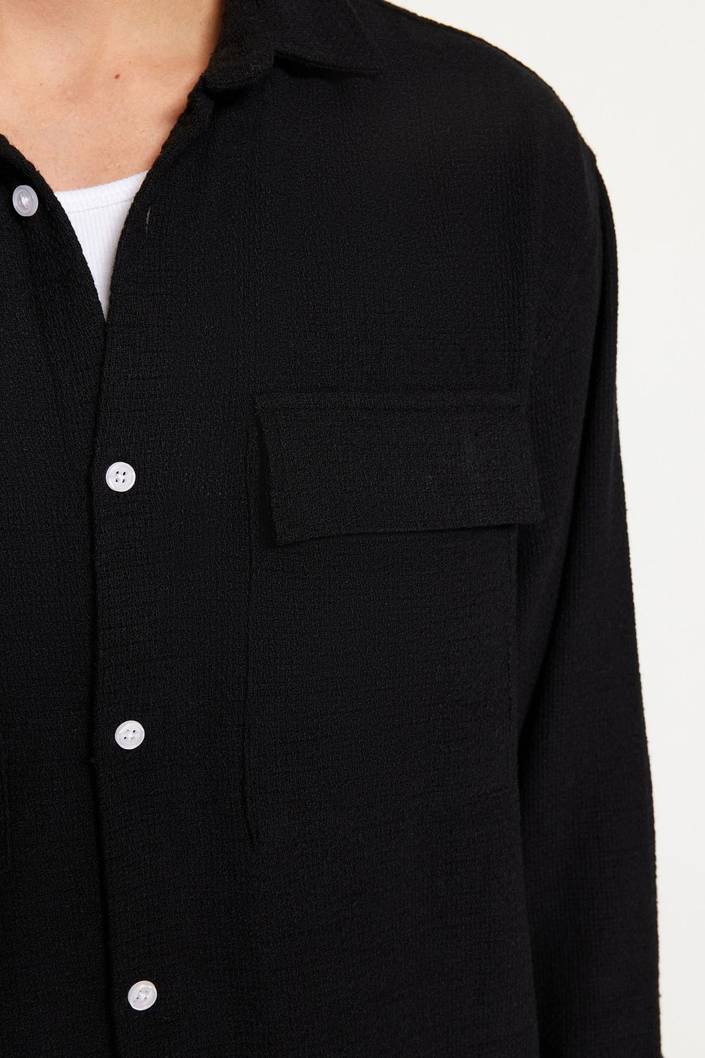 TRENDYOL MAN Ekru Oversize Fit Keten Dokulu Cift Cepli Ceket Gomlek TMNSS23GO00089 - Trendyolmilla фото 13