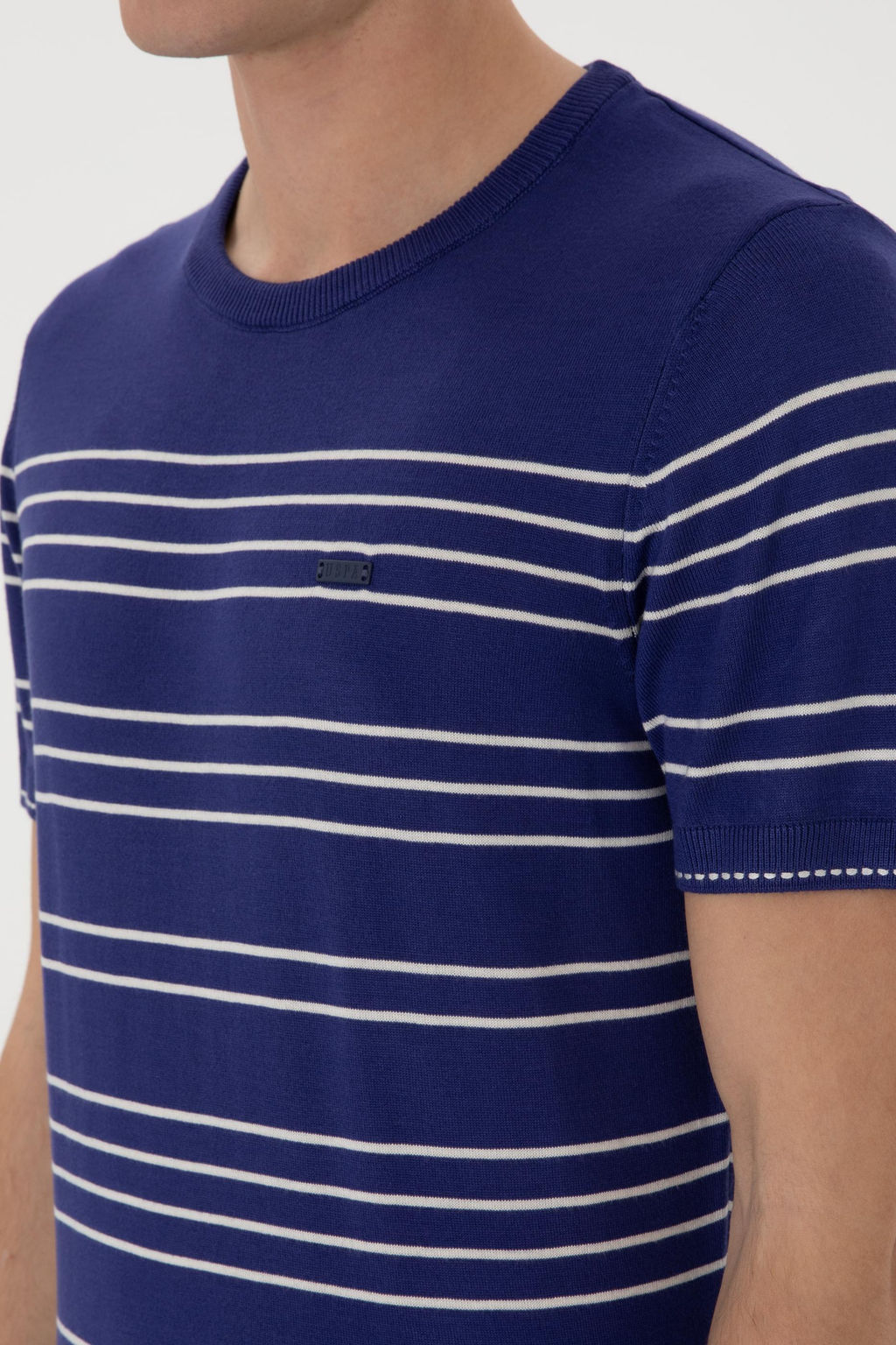 Erkek Slim Fit Bisiklet Yaka A__k Lacivert Ti__rt Sepette S_rpriz _ndirim - U.s. polo assn фото 14