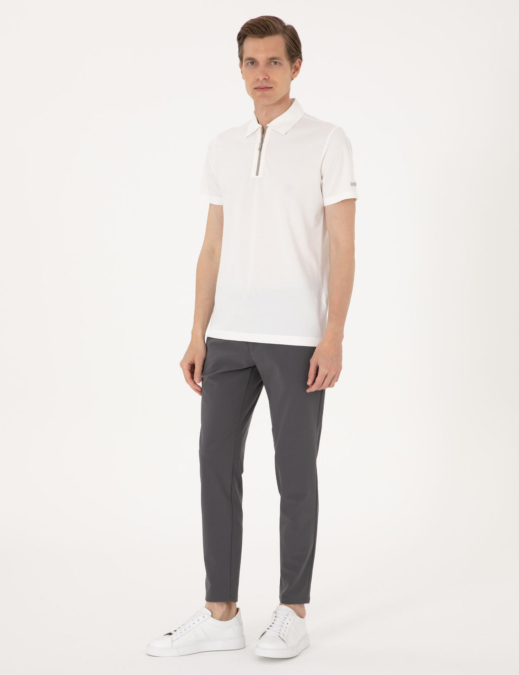 Ekru Ultralight Kuma_ Slim Fit Polo Yaka Ti__rt