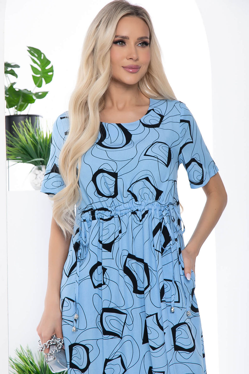 Платье Цветы лета голубое П10214 - Lt collection фото 6