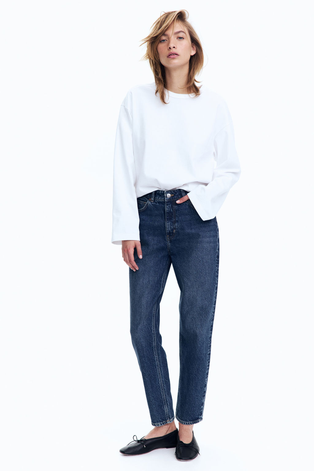 Mom Slim Fit High Waist Ankle Jeans