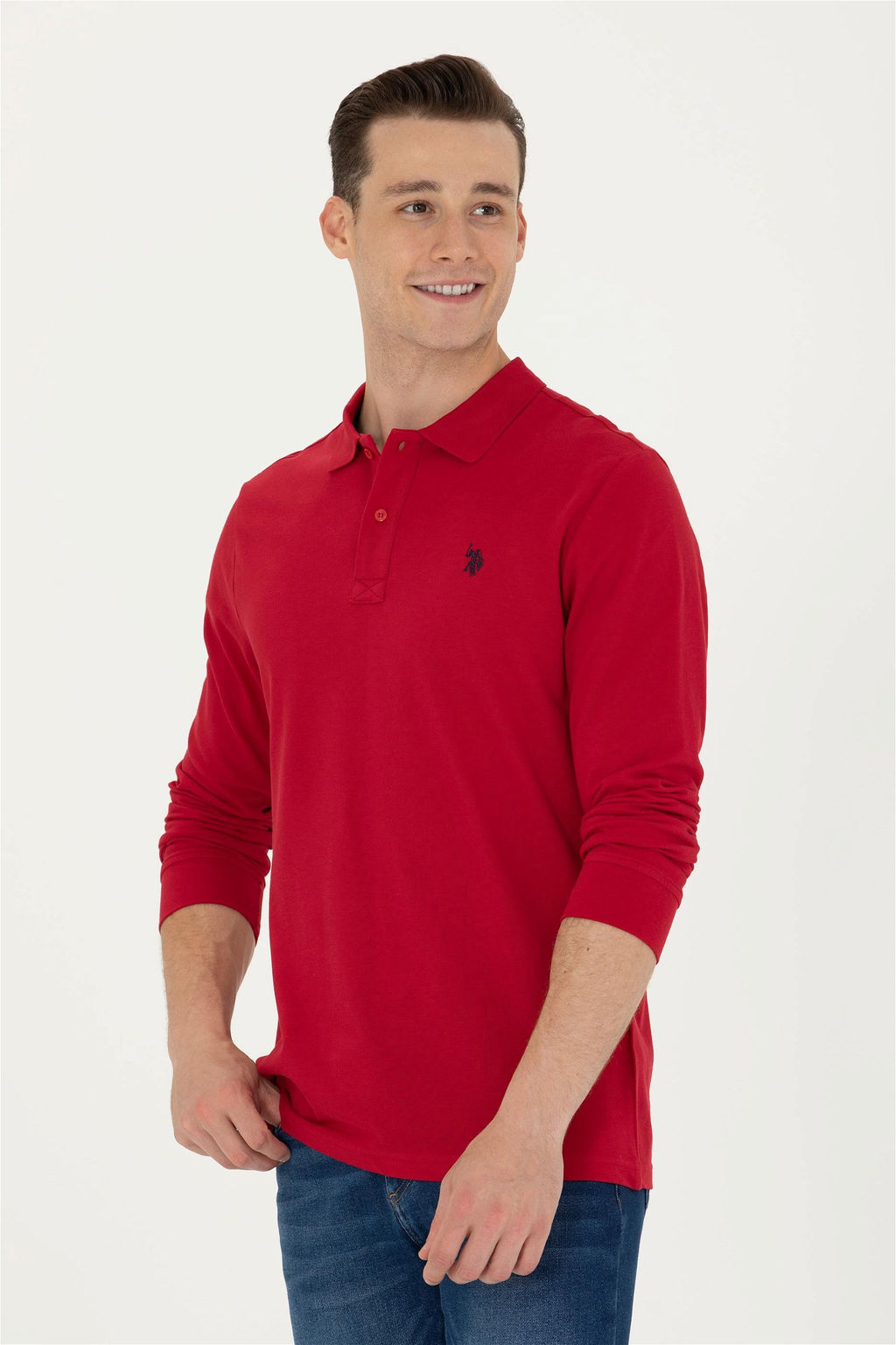 U. S. Polo Assn Мужская красная базовая толстовка с воротником поло - U.s. polo assn фото 10