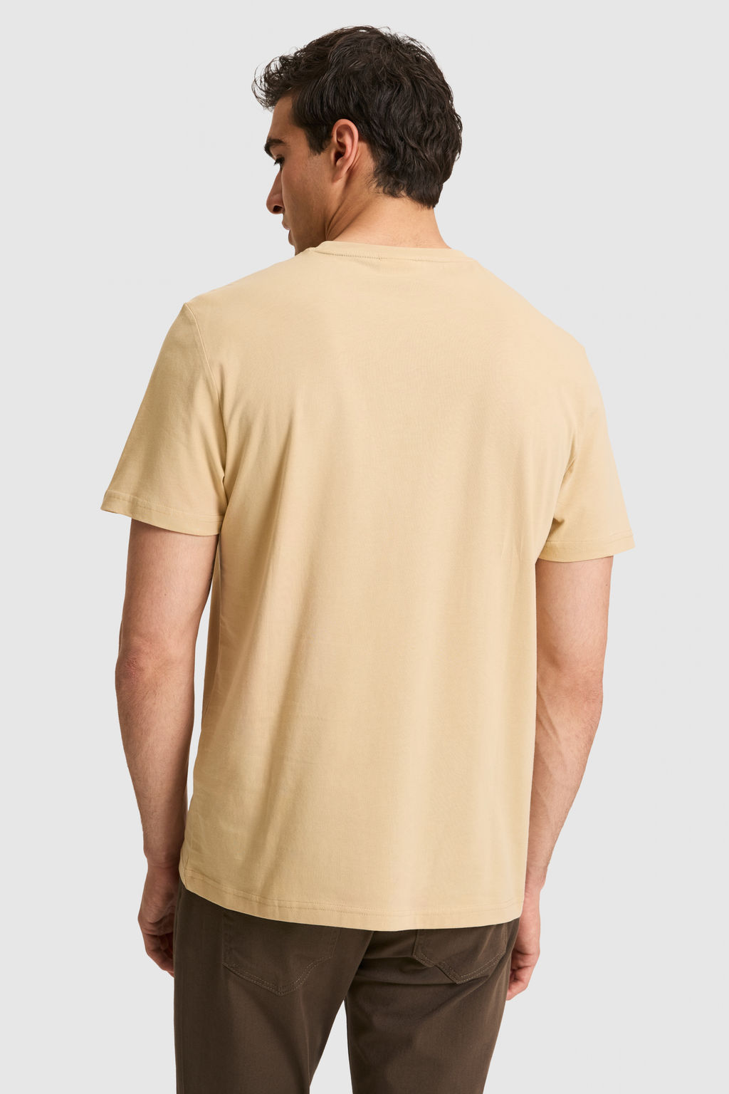Erkek Regular Fit Bisiklet Yaka Bej Basic Ti__rt - U.s. polo assn фото 5