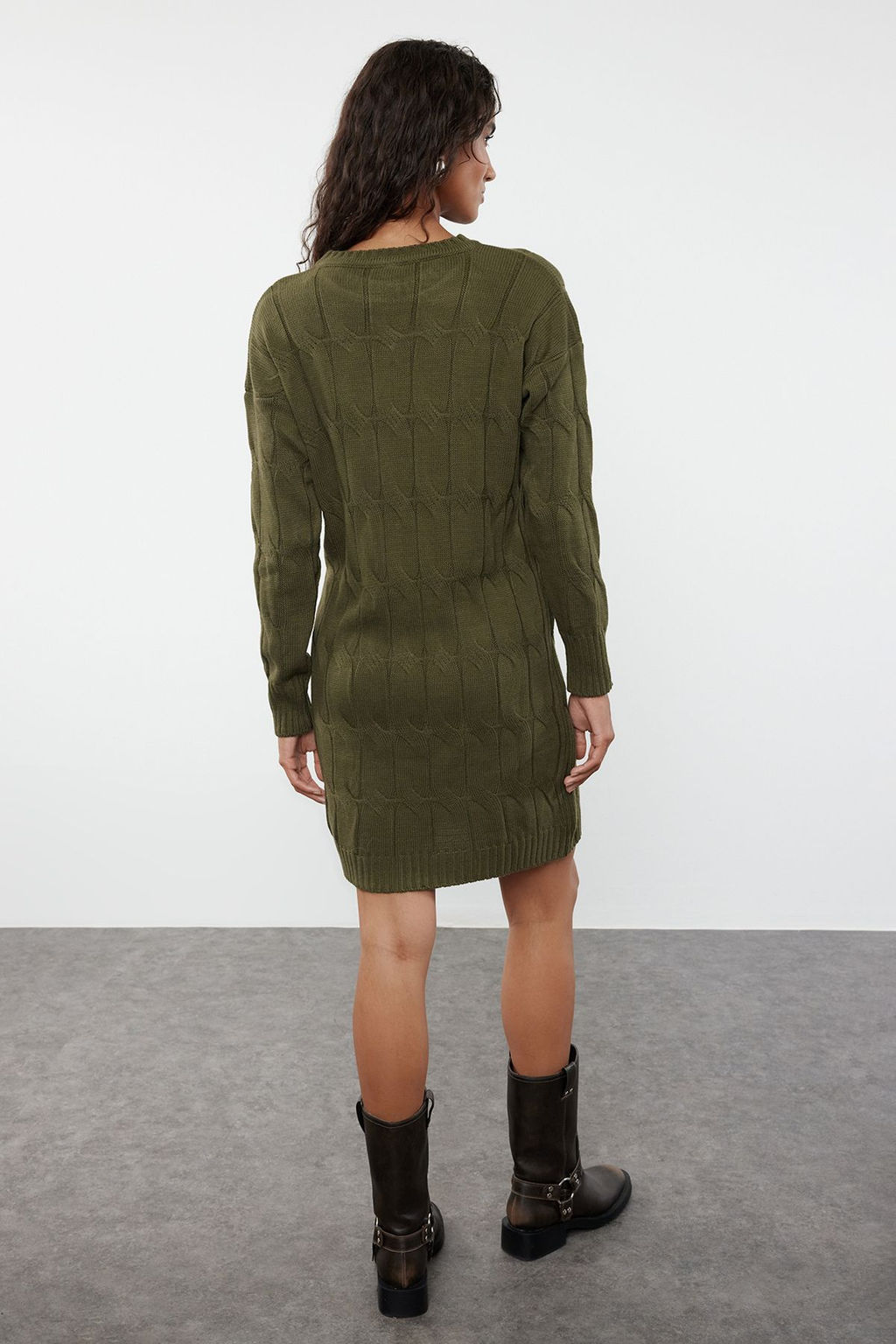 TRENDYOLMILLA Vizon Mini Triko Bisiklet Yaka Elbise TWOAW22EL0027  фото 27