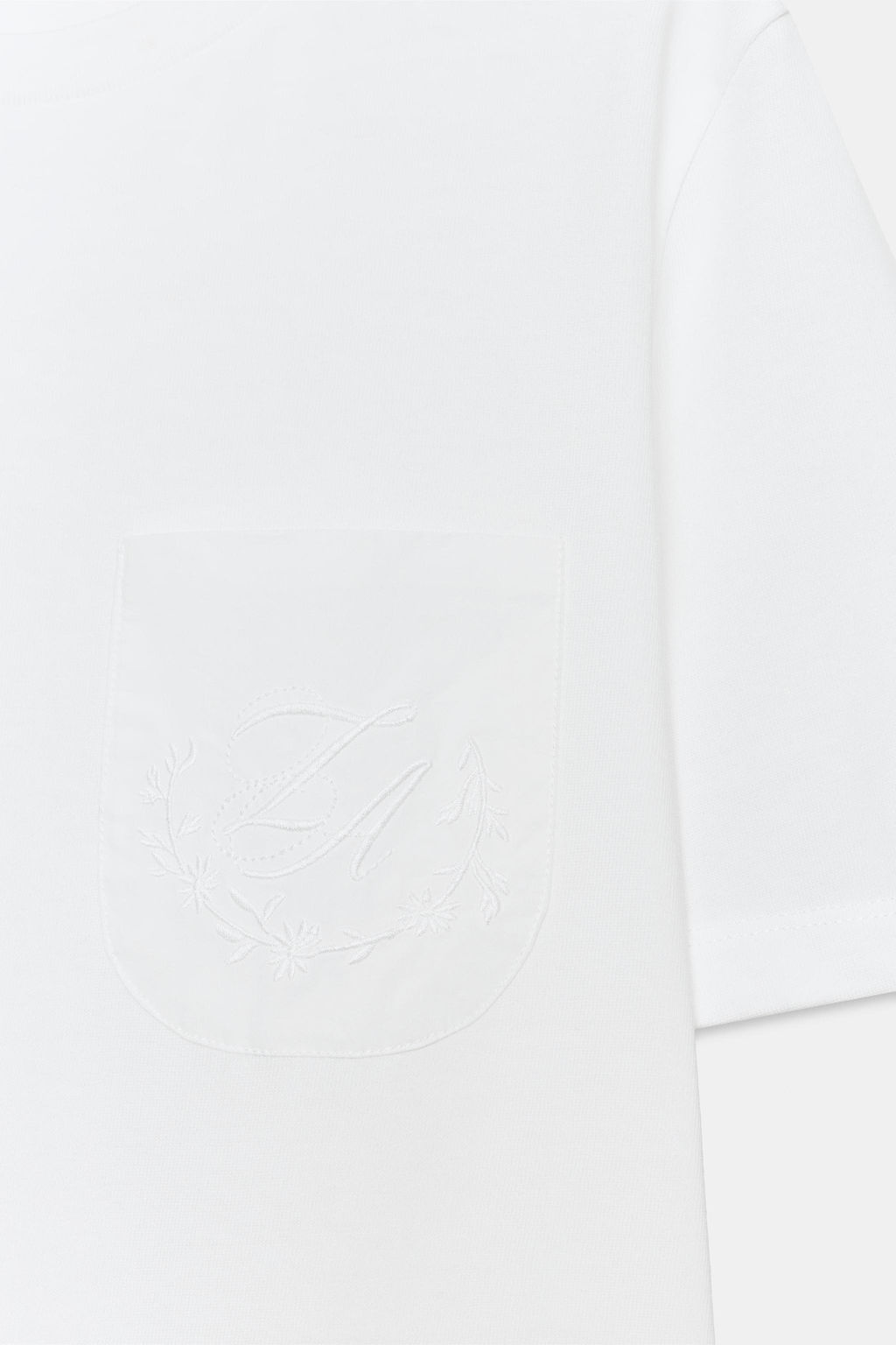 CAMISETA BOLSILLO BORDADO / Blanco - Zara фото 8