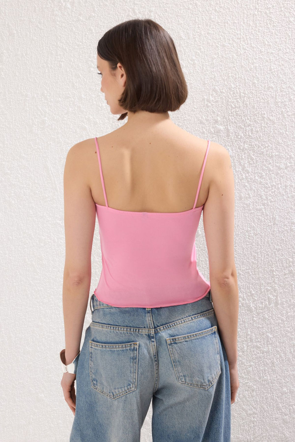 Pembe Dantel Detayl? Fitted/Vucuda Oturan Orme Atlet TWOSS25AL00012