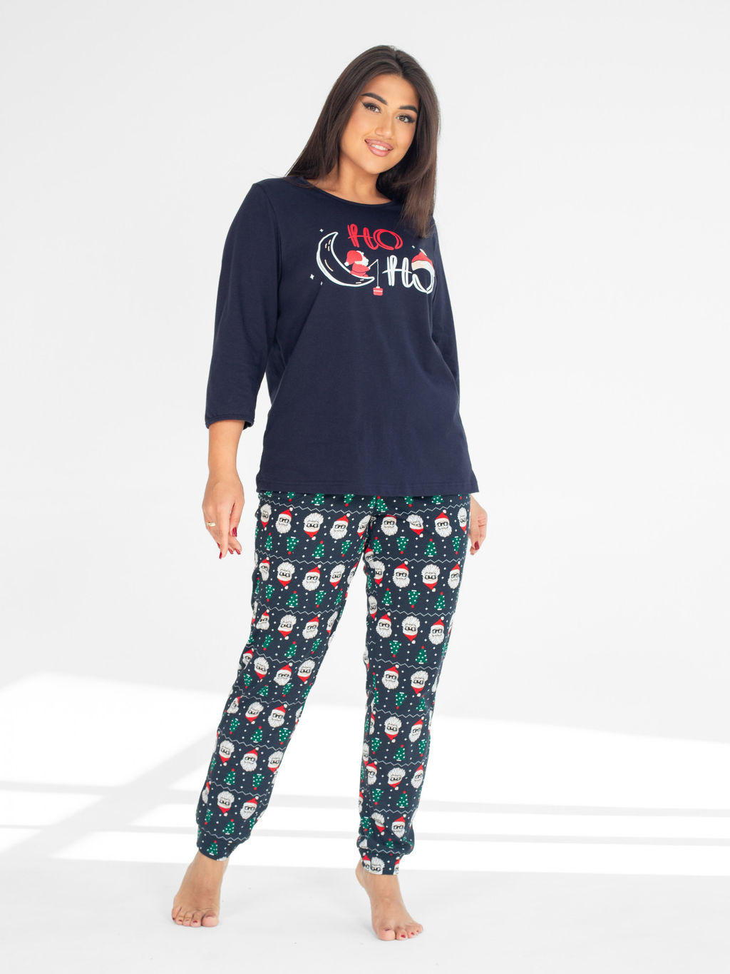 Пижама женская кулирка с брюками "ДЕД МОРОЗ"