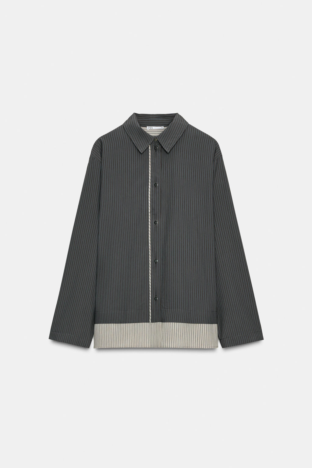 CONTRAST STRIPED VISCOSE BLEND SHIRT - Zara фото 9