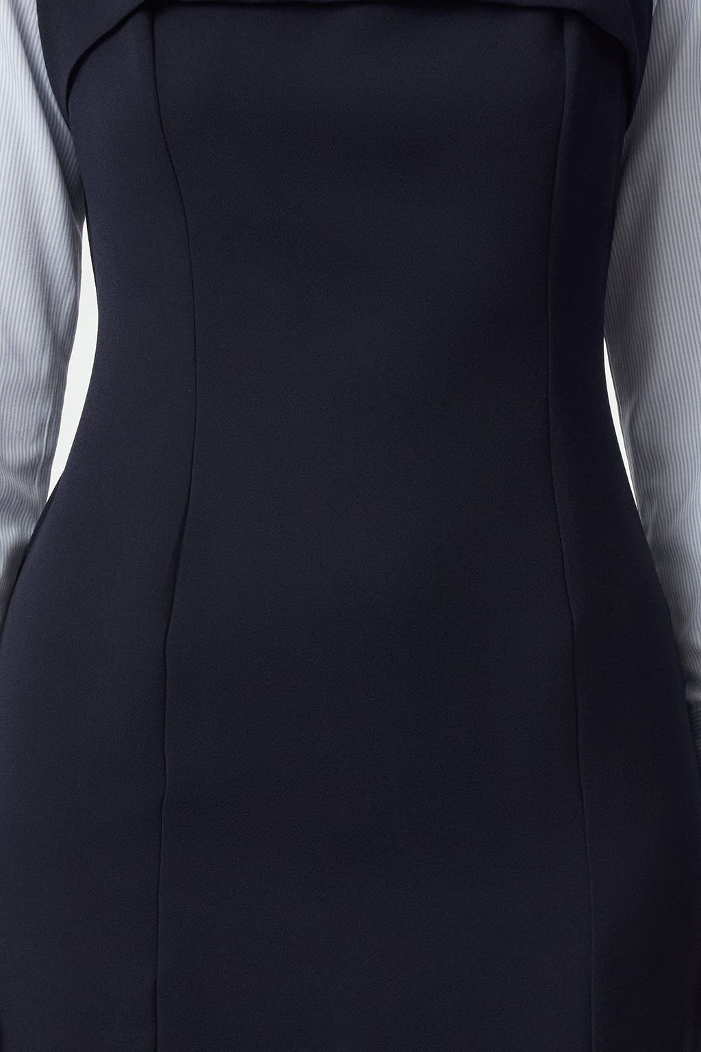 TRENDYOLMILLA Lacivert Cizgili Gomlek Detayl? Vucuda Oturan Mini Dokuma Elbise TWOAW25EL00423 фото 8