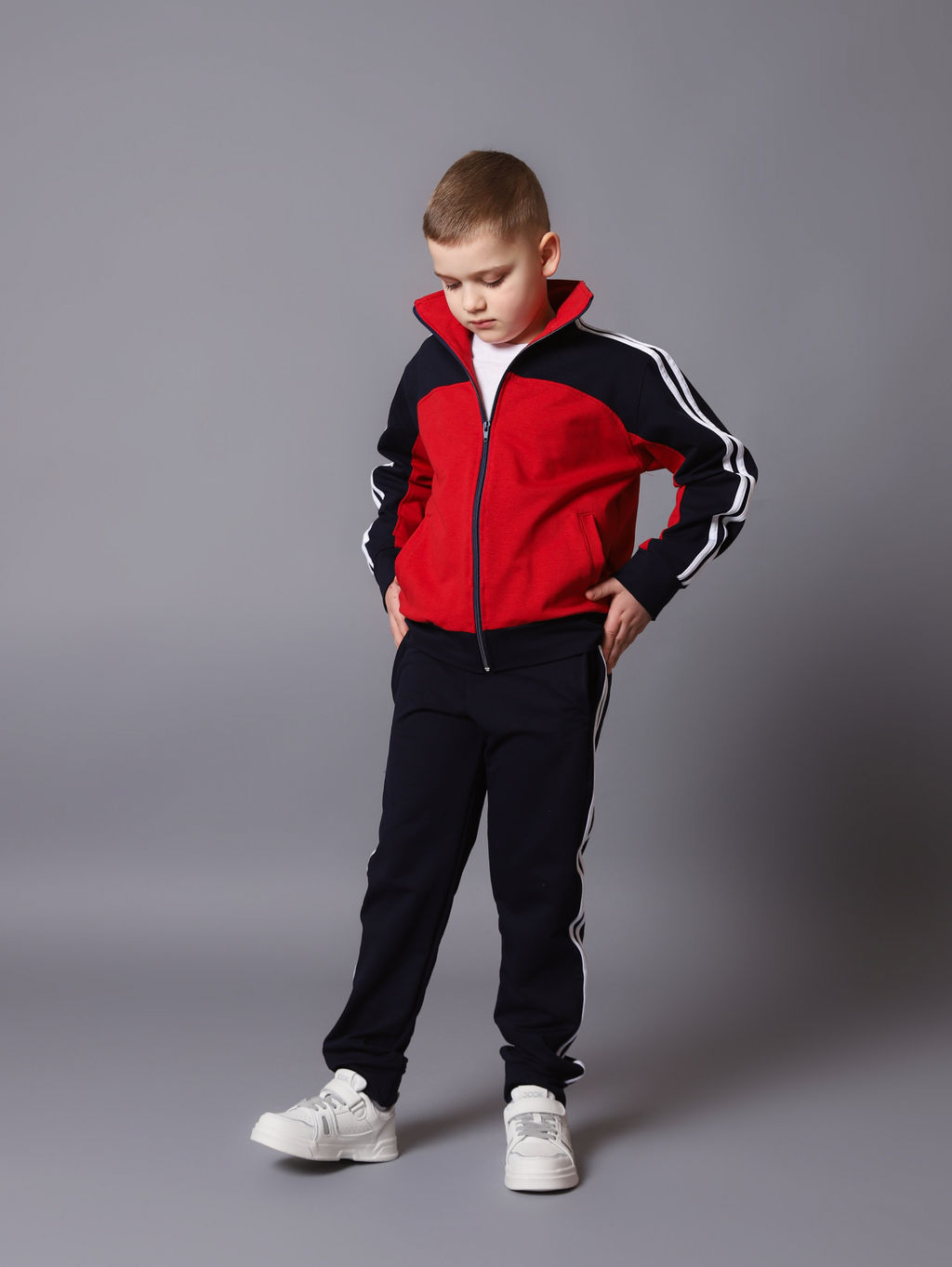 Спортивный костюм К036 Красный-Темно-Синий от фабрики Спортсоло