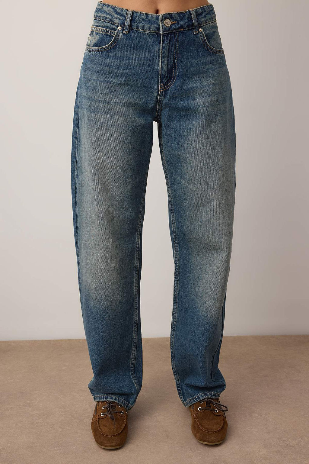 TRENDYOLMILLA Antrasit Premium Dusuk Bel Skater Baggy Jeans TWOSS25JE00173  фото 12