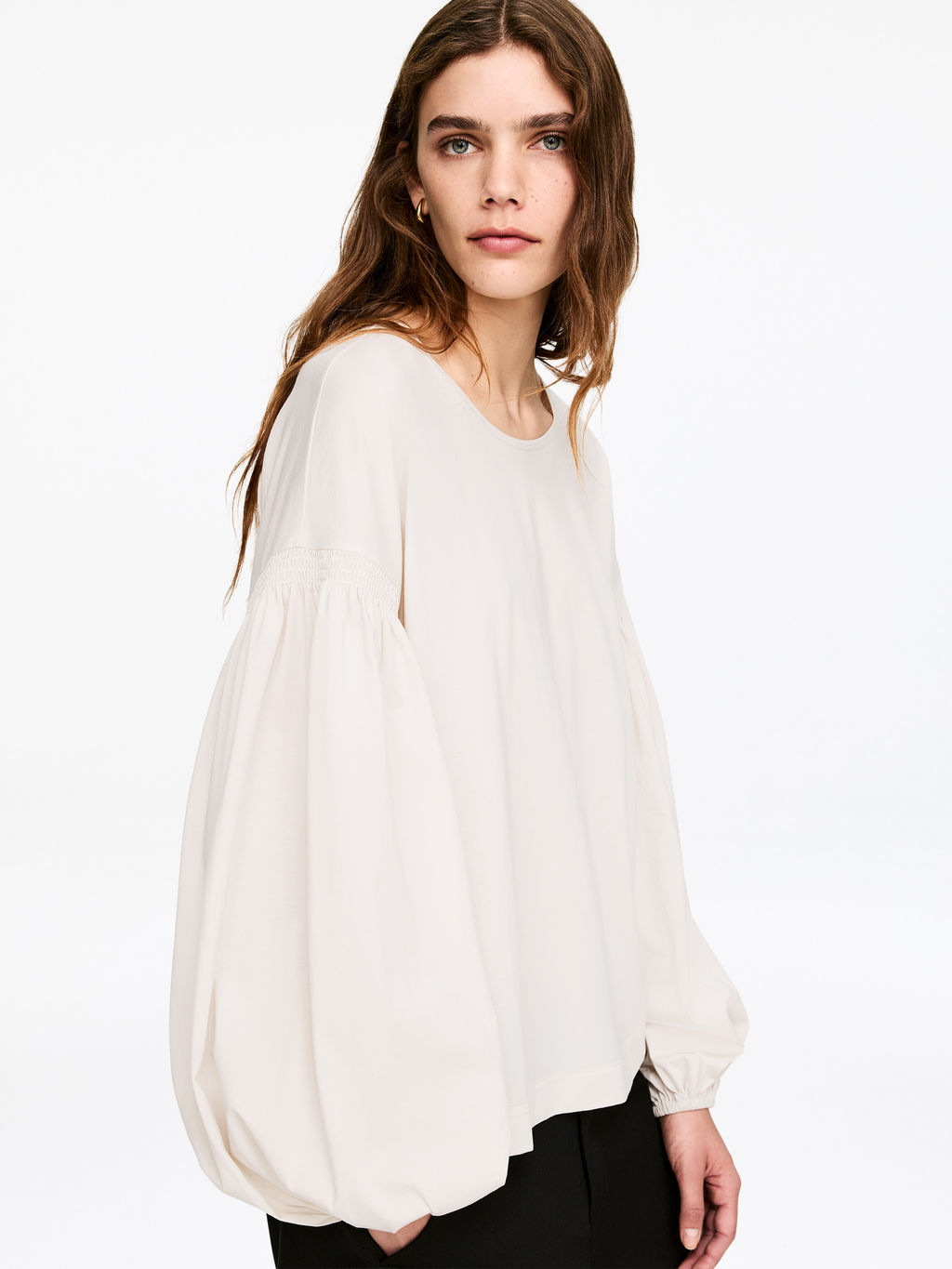 Blusa de algod?n con mangas abullonadas - H&m фото 3