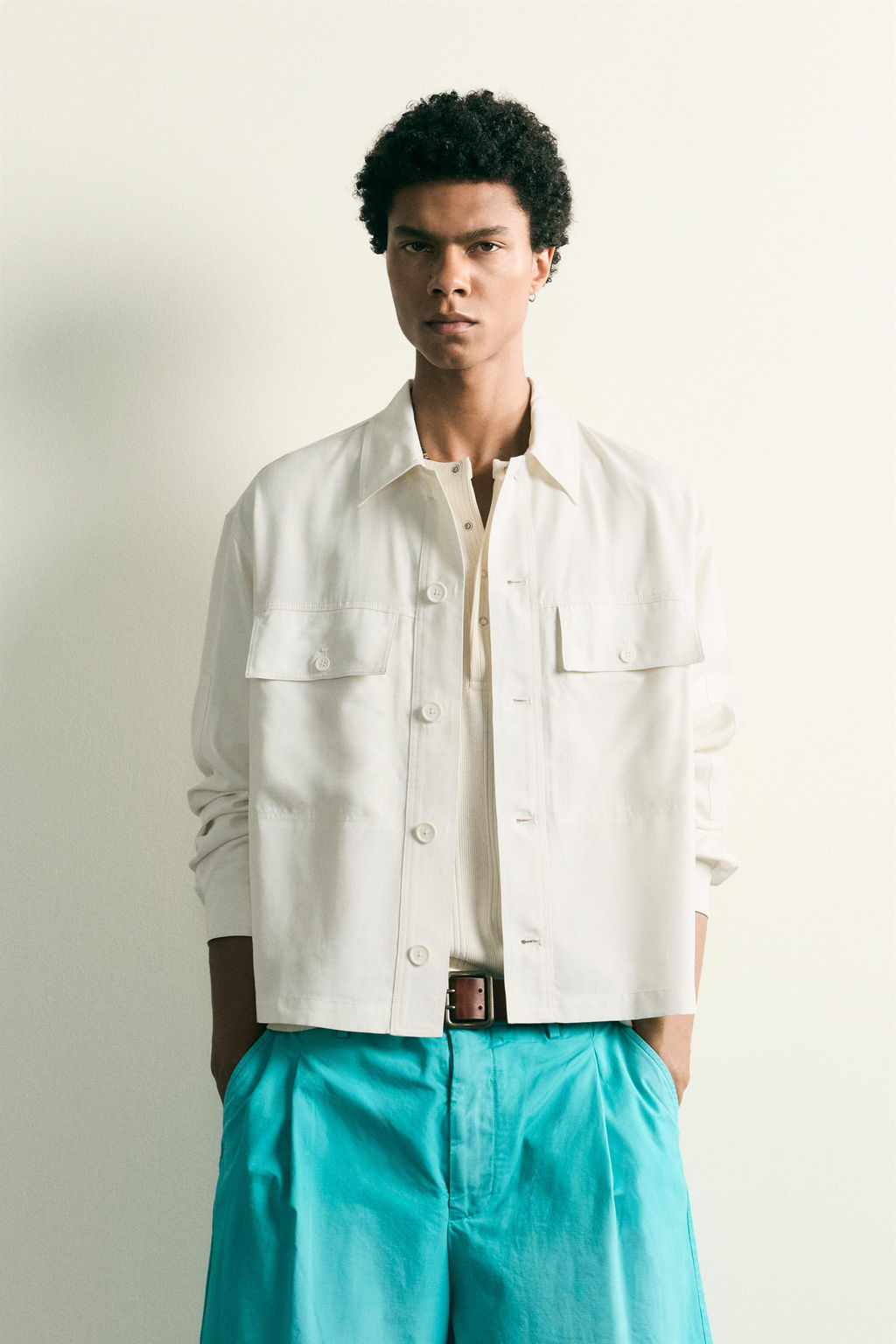 SOBRECAMISA FLUIDA RELAXED FIT / Blanco roto - Zara фото 2