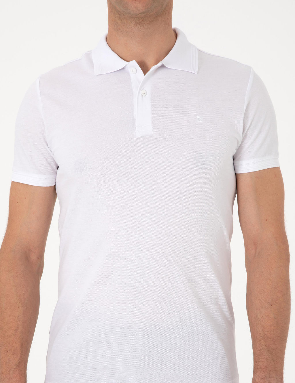 Beyaz Slim Fit Basic Ti__rt - Pierre cardin фото 6