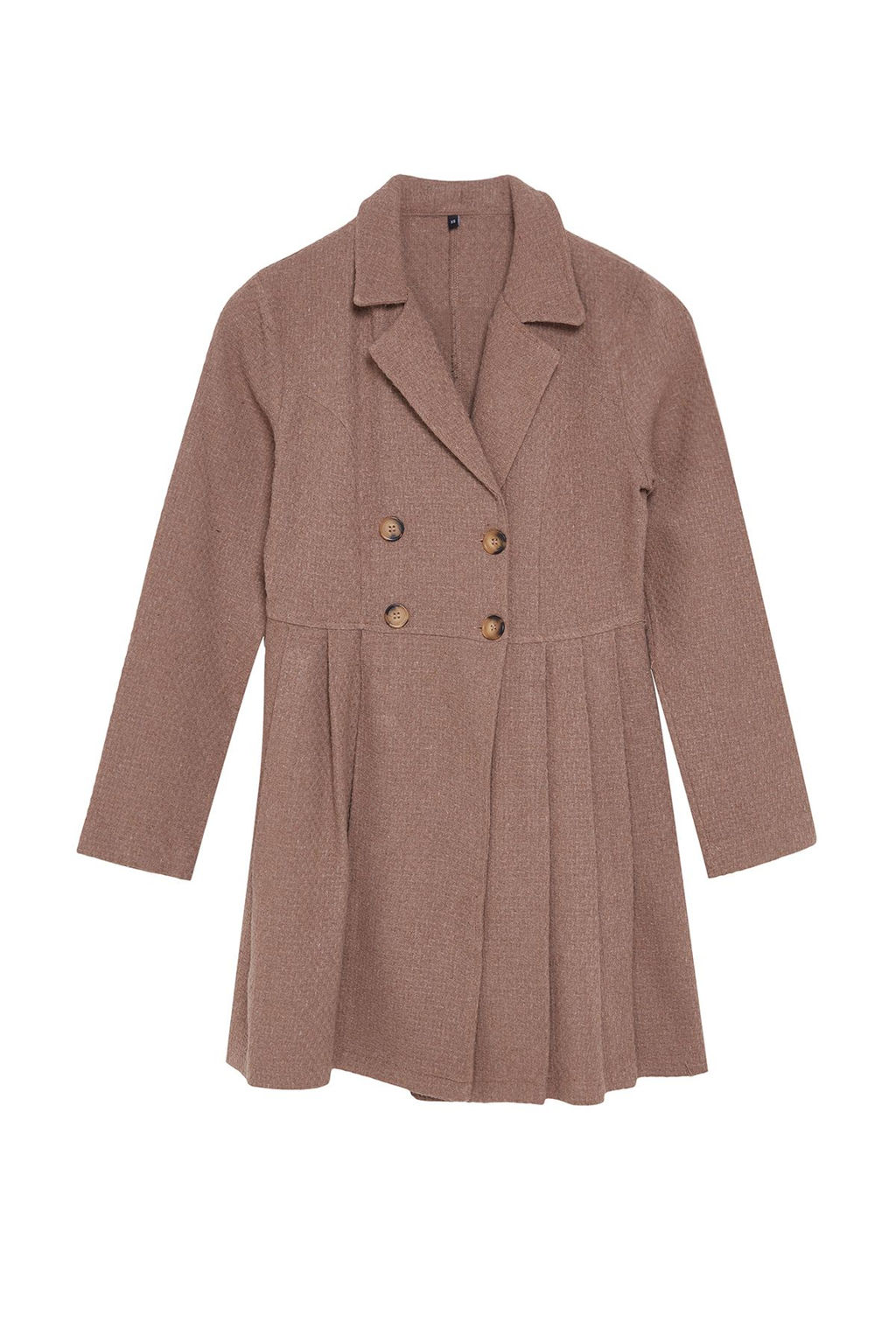 Kahverengi Pileli Dugmeli Mini Dokuma Elbise TWOAW24EL00338 - Trendyolmilla фото 12