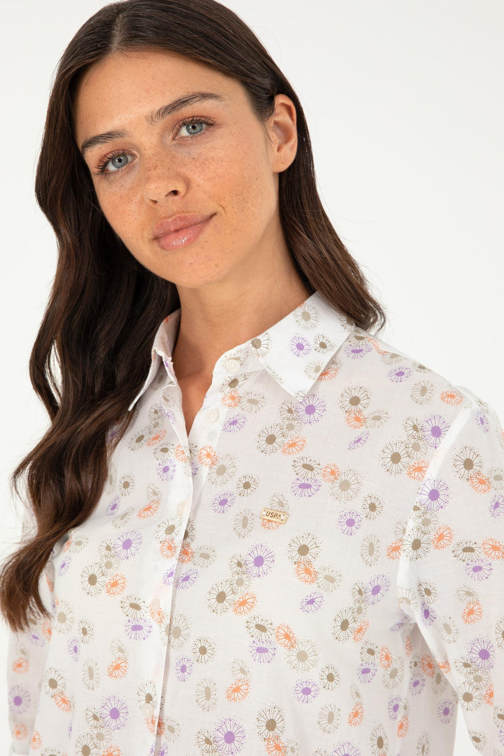 U. S. Polo Assn / Женская рубашка цвета хаки с длинным рукавом - U.s. polo assn фото 2