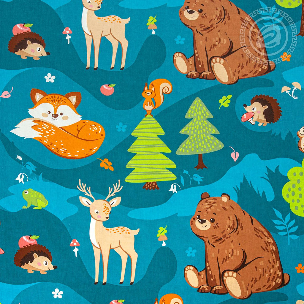 Постельное белье На опушке (поплин детский) 1,5 сп./Пододеяльник: 1 шт. - 215*145; Простыня: 1 шт. - 214*150; Наволочка: 2 шт. - 70*70; Поплин детский - Артпостель фото 4