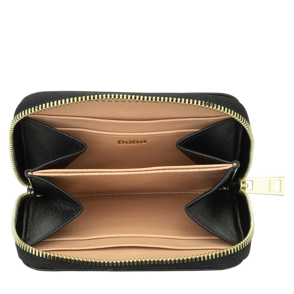 Итальянский кожаный кошелек для карт DuDu серии Hokkaido | черно-пудровый - Dudubags фото 4