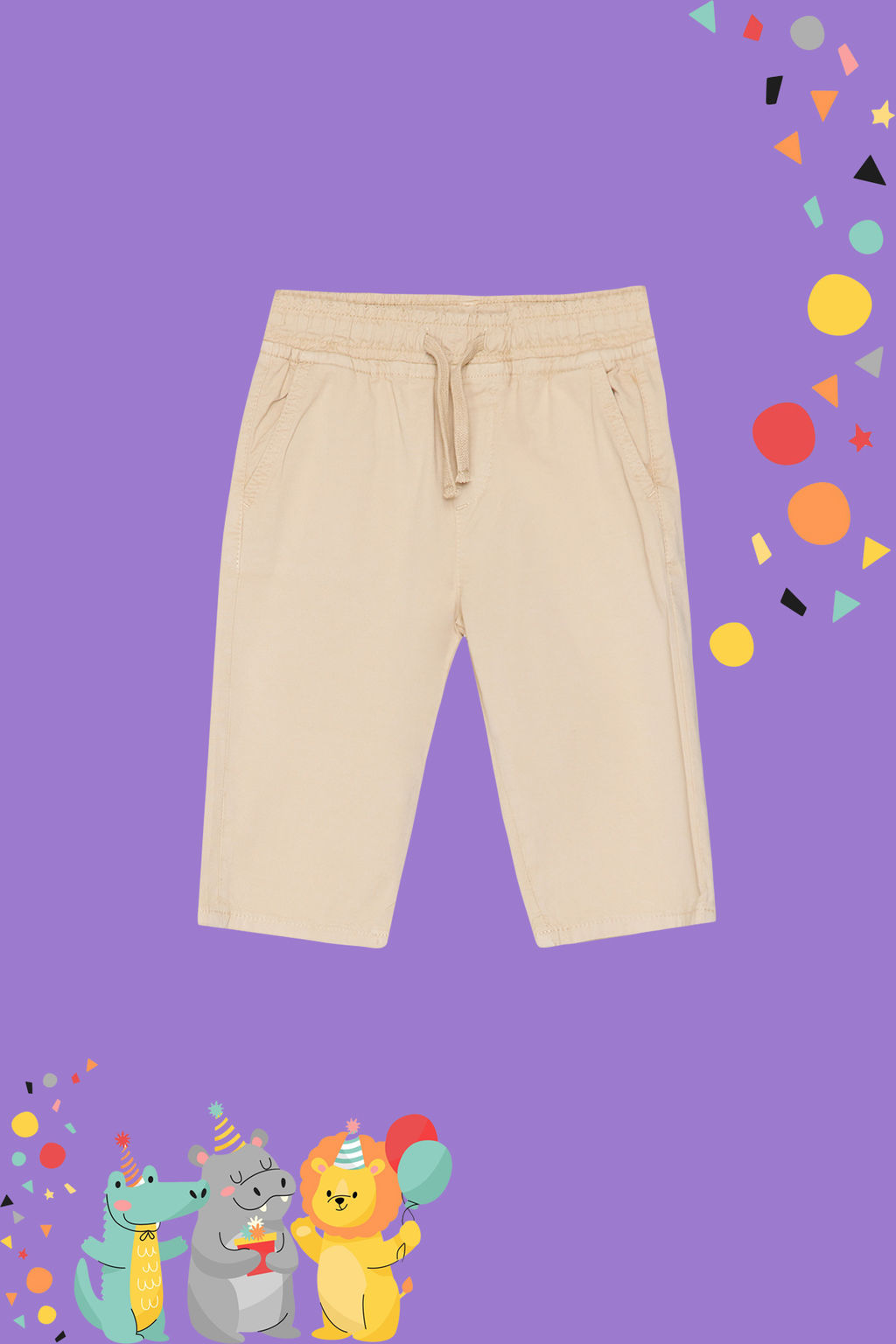 Bej Erkek Cocuk Beli Lastikli ve Baglamal? Dokuma Capri/Sort TKDSS24SR00001 - Trendyolmilla фото 2