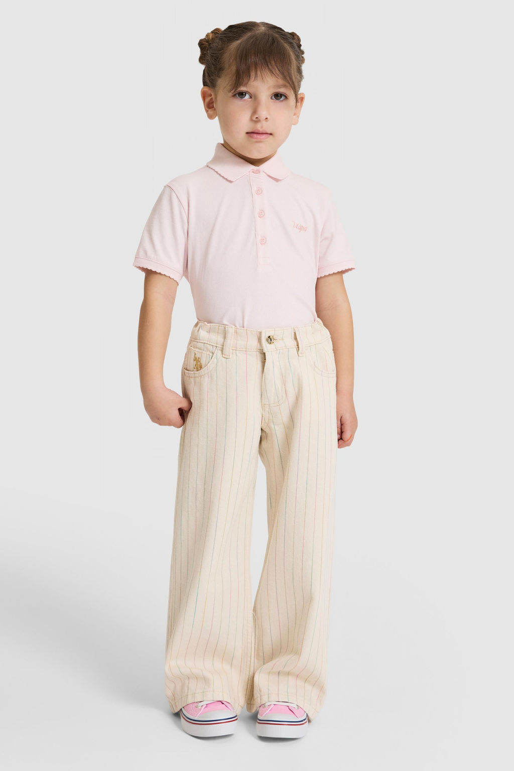 K_z _ocuk Polo Yaka A__k Pembe Basic Ti__rt - U.s. polo assn фото 4