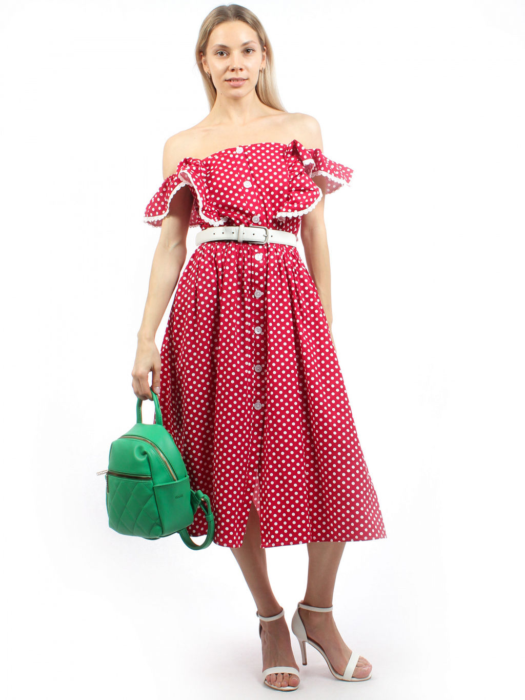 LACCOMA рюкзак Жизель-Ф826-зеленый эко кожа хлопок  фото 3