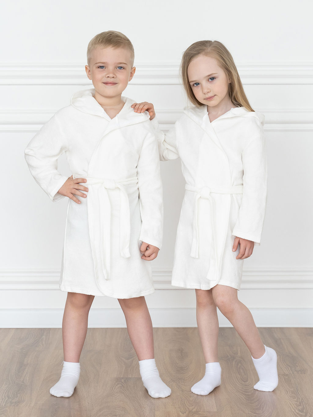 Халат детский молочный