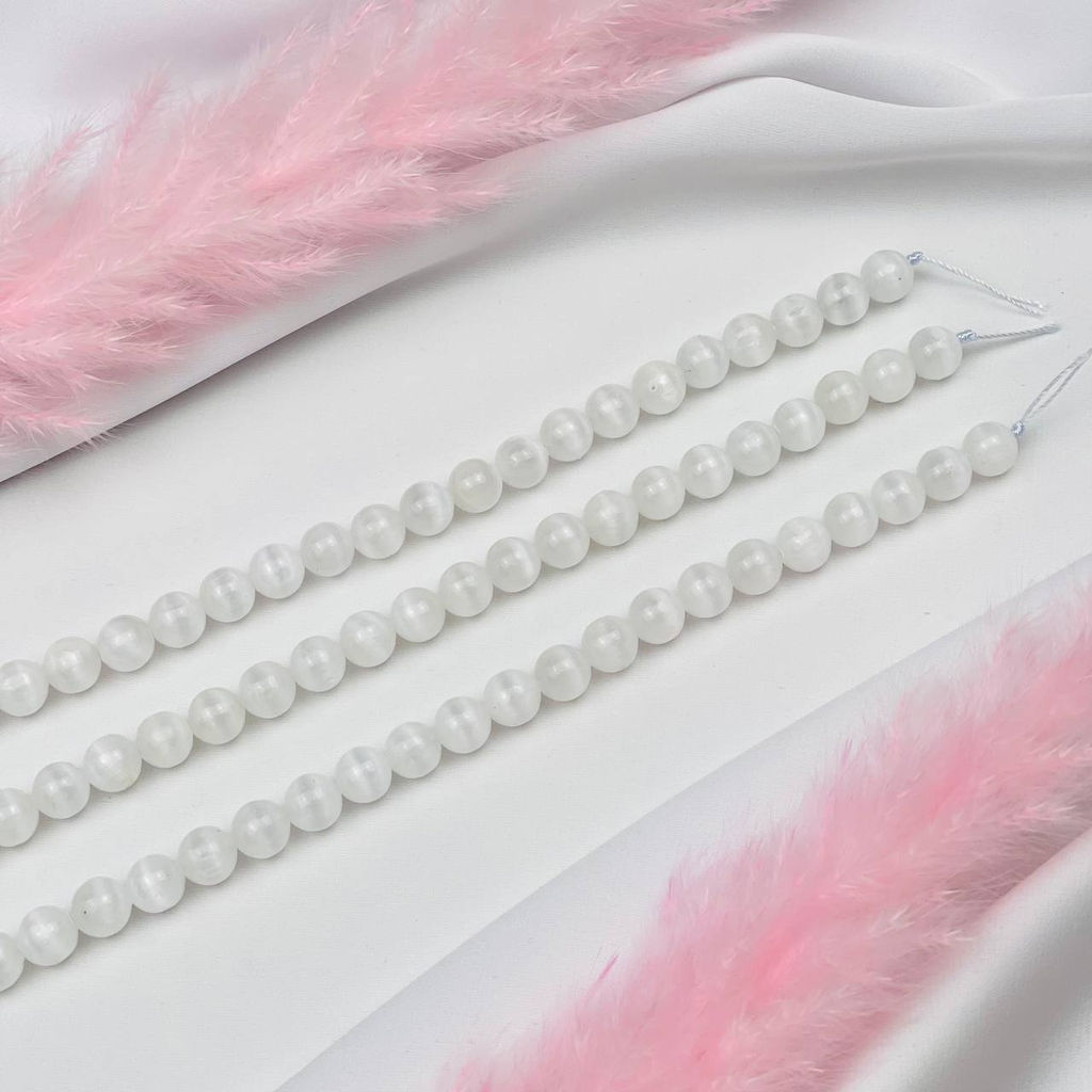 Бусины для украшений из Селенита (45 бусин) 39 см