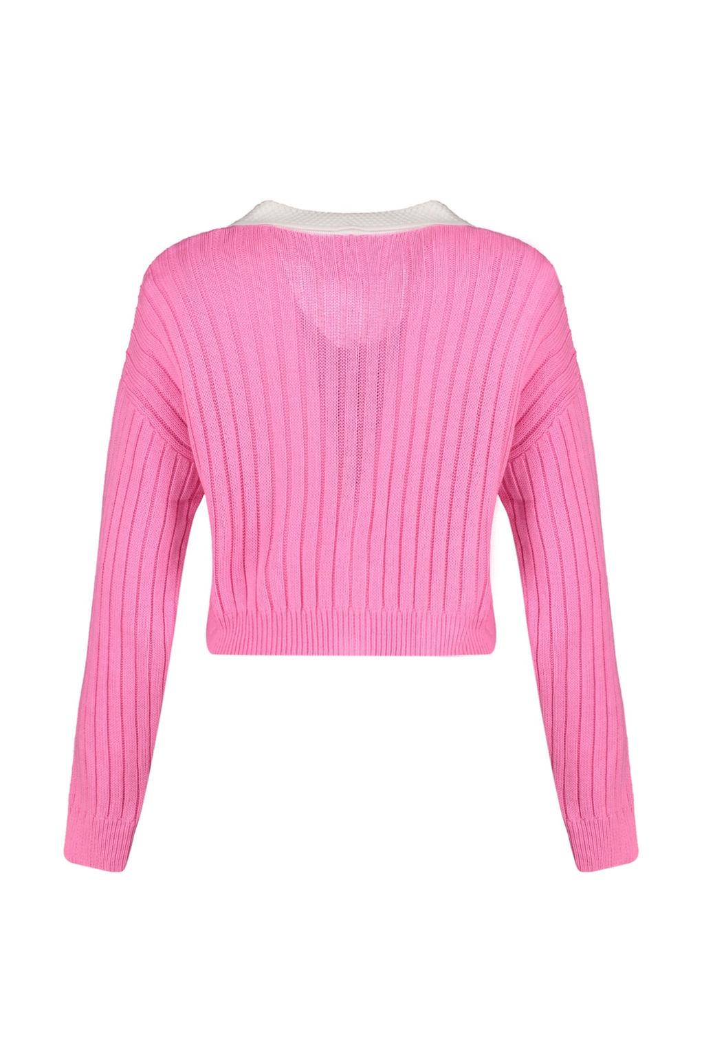 TRENDYOLMILLA Indigo Super Crop Gomlek Yaka Garnili Triko H?rka TWOAW23HI00519 фото 6