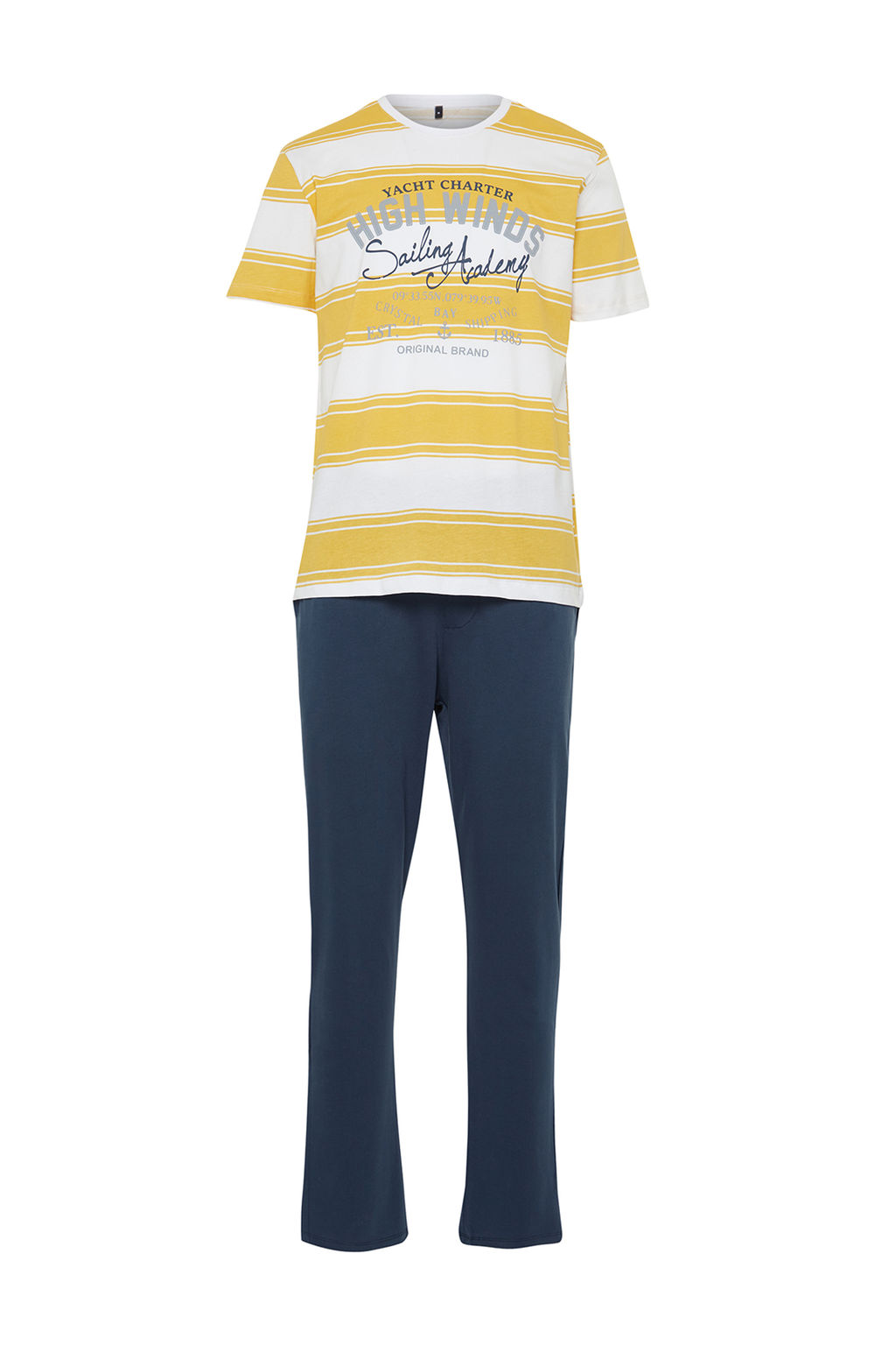 TRENDYOL MAN Sar? Regular Fit Cizgili Orme Pijama Tak?m? TMNSS24PT00041 - Trendyolmilla фото 15