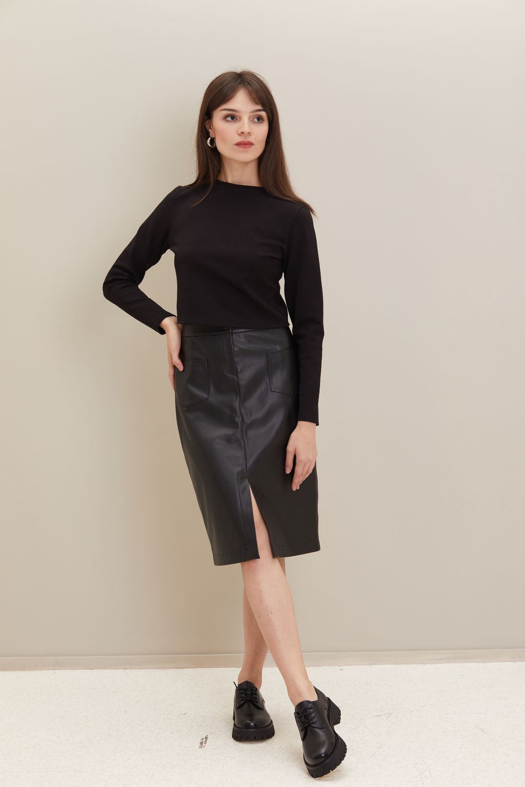 Топ женский трикотажный T-lab TL-BK-009-черный.стрейч  фото 5