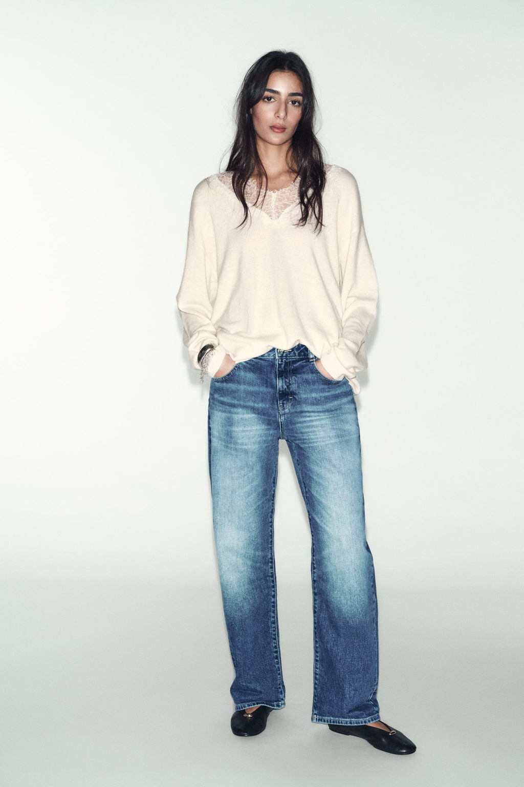 WOOL BLEND LACE KNIT SWEATER - Zara фото 8