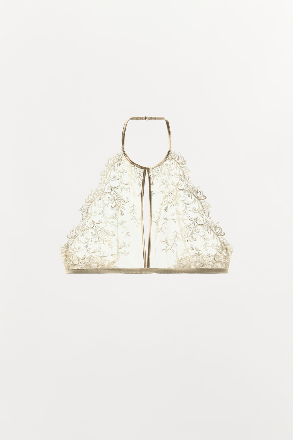 SUJETADOR HALTER ENCAJE / Crudo / Beige - Zara фото 7