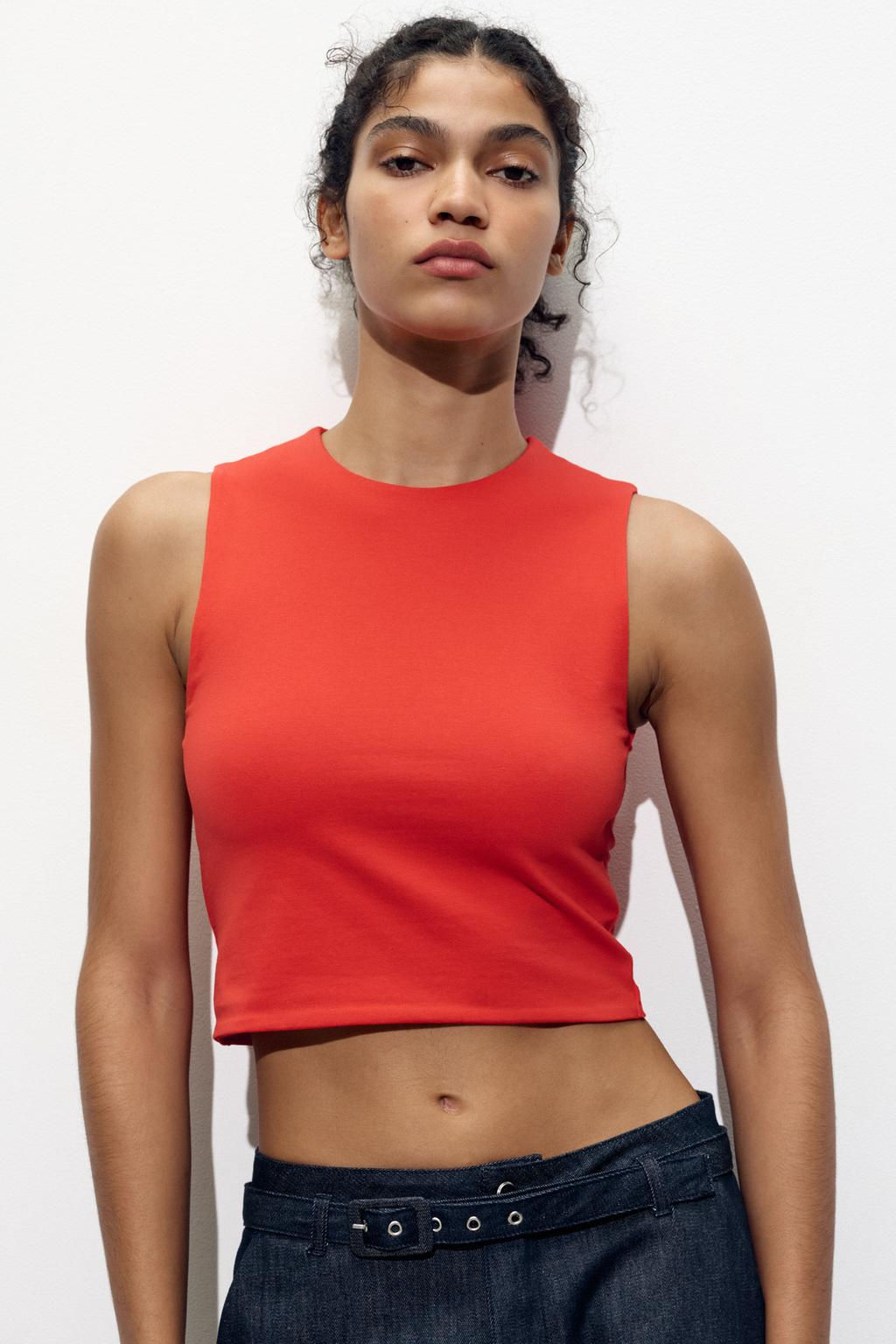 COTTON CROP TOP - Zara фото 17