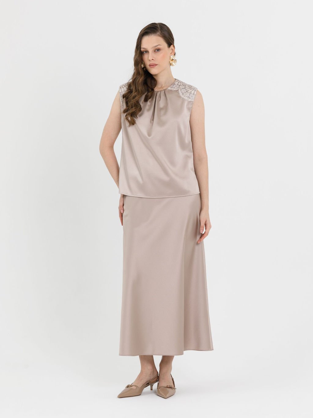 Юбка атласная