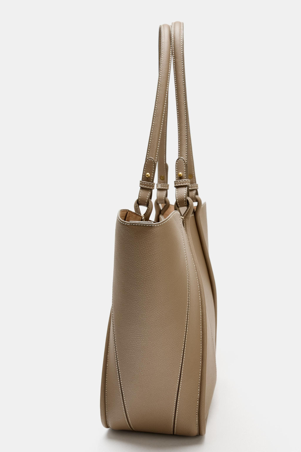 BOLSO SHOPPER DETALLE ASAS / Gris Topo - Zara фото 3