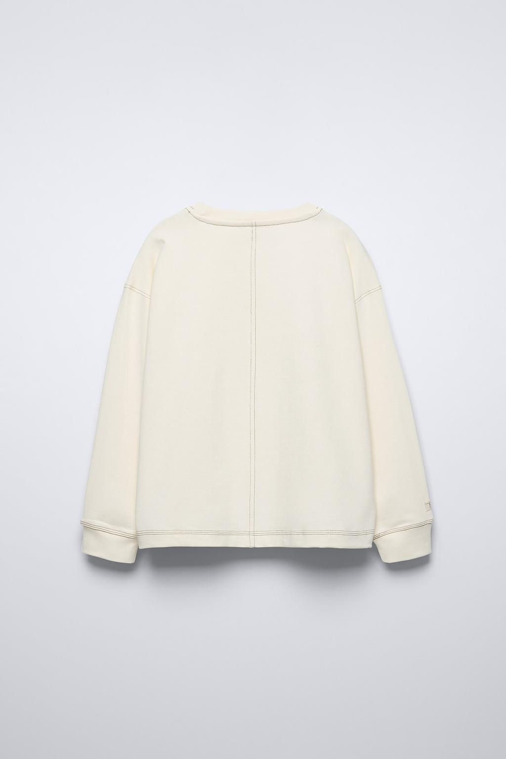 TOPSTITCHED T-SHIRT - Zara фото 5