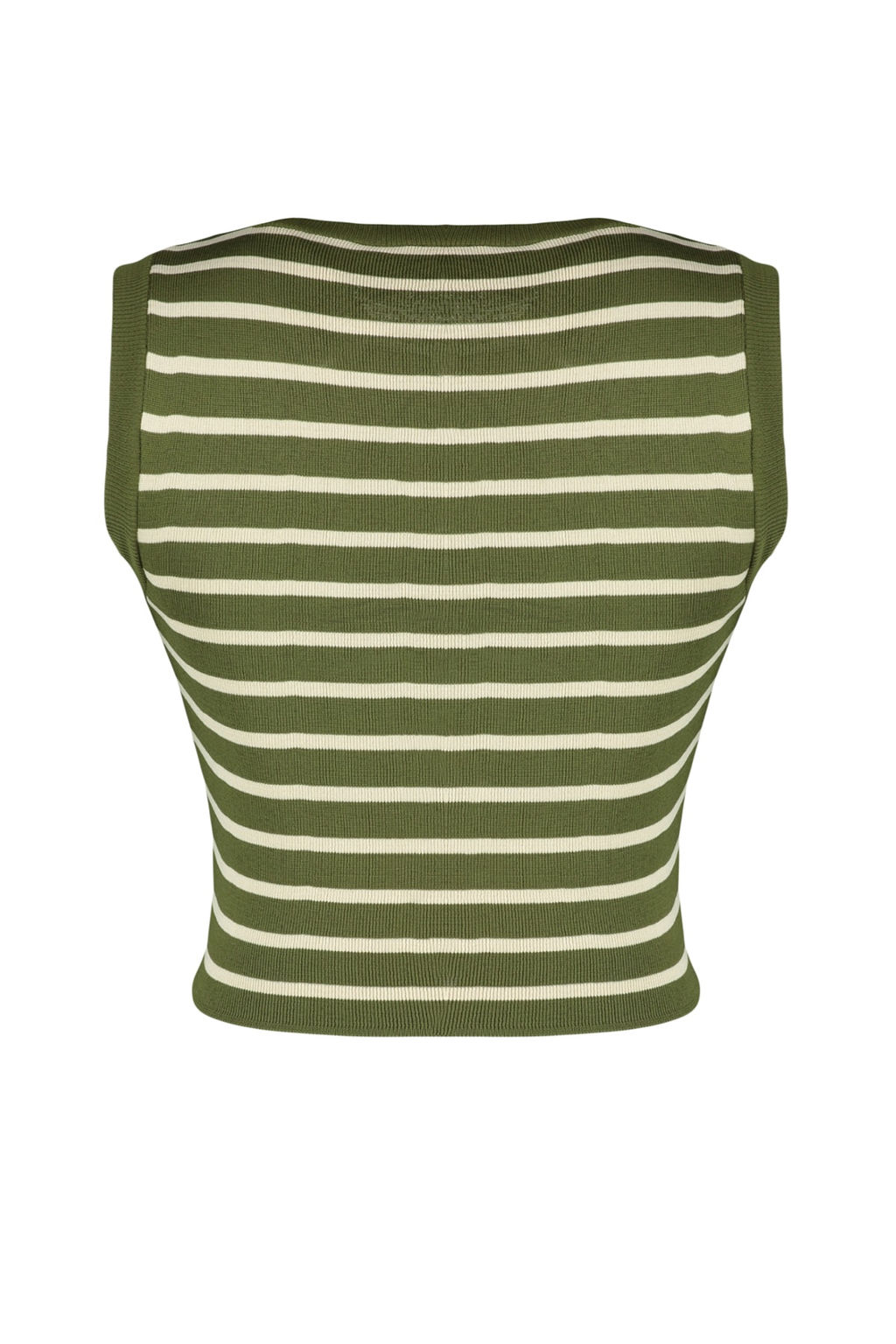 Yesil Crop Cizgili Triko Ince Bluz TWOSS23BZ00584