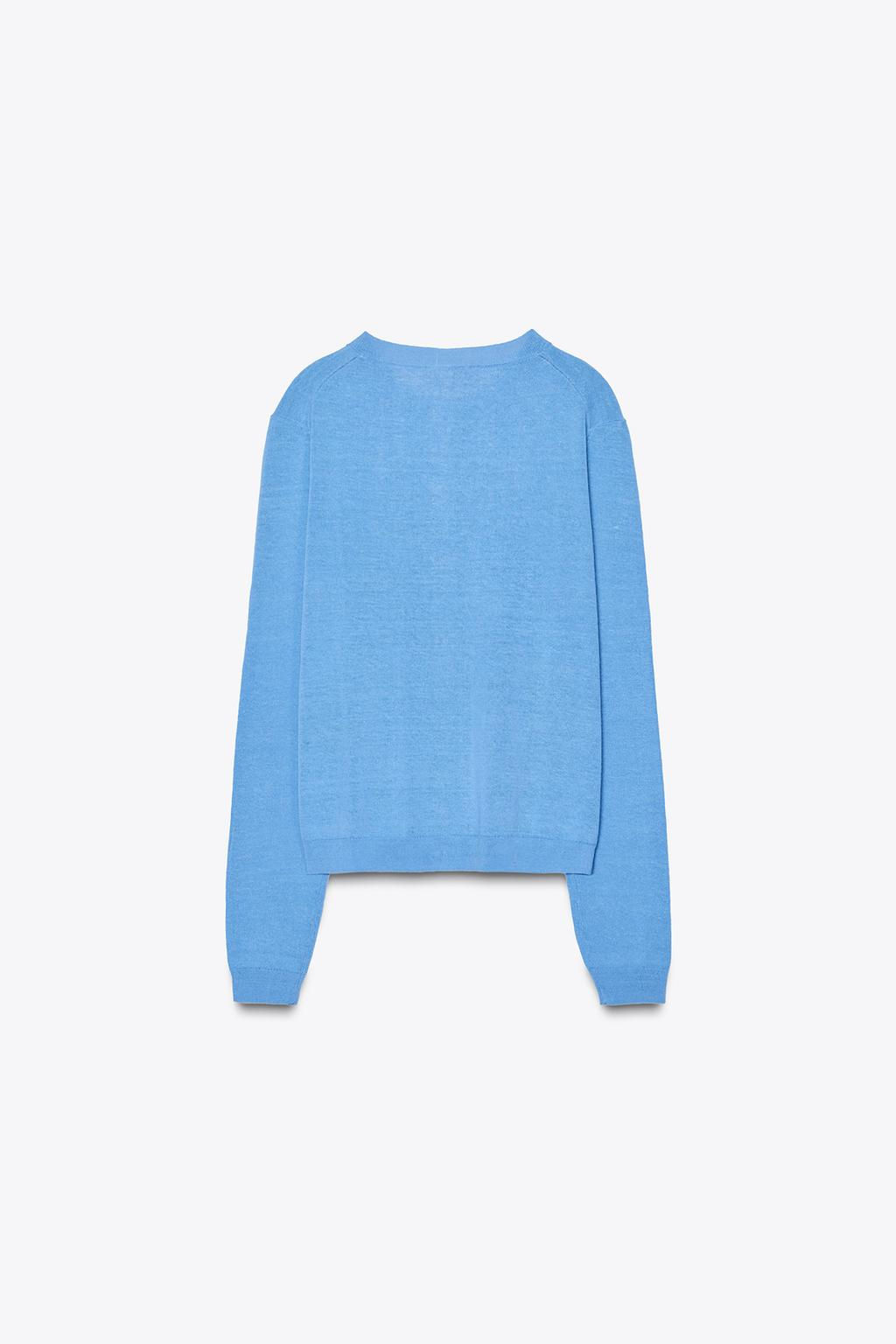 LINEN BLEND CARDIGAN - Zara фото 12