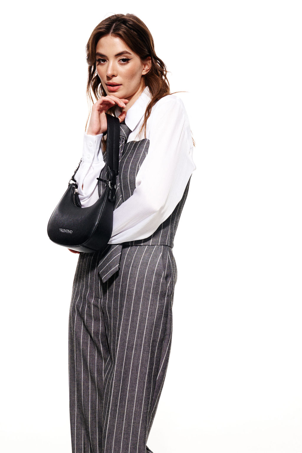 Костюм трехпредметный (блузка+брюки+галстук) - Elletto фото 20