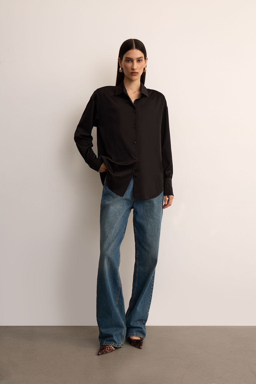 Рубашка из сатина с завязками - Mollis фото 2