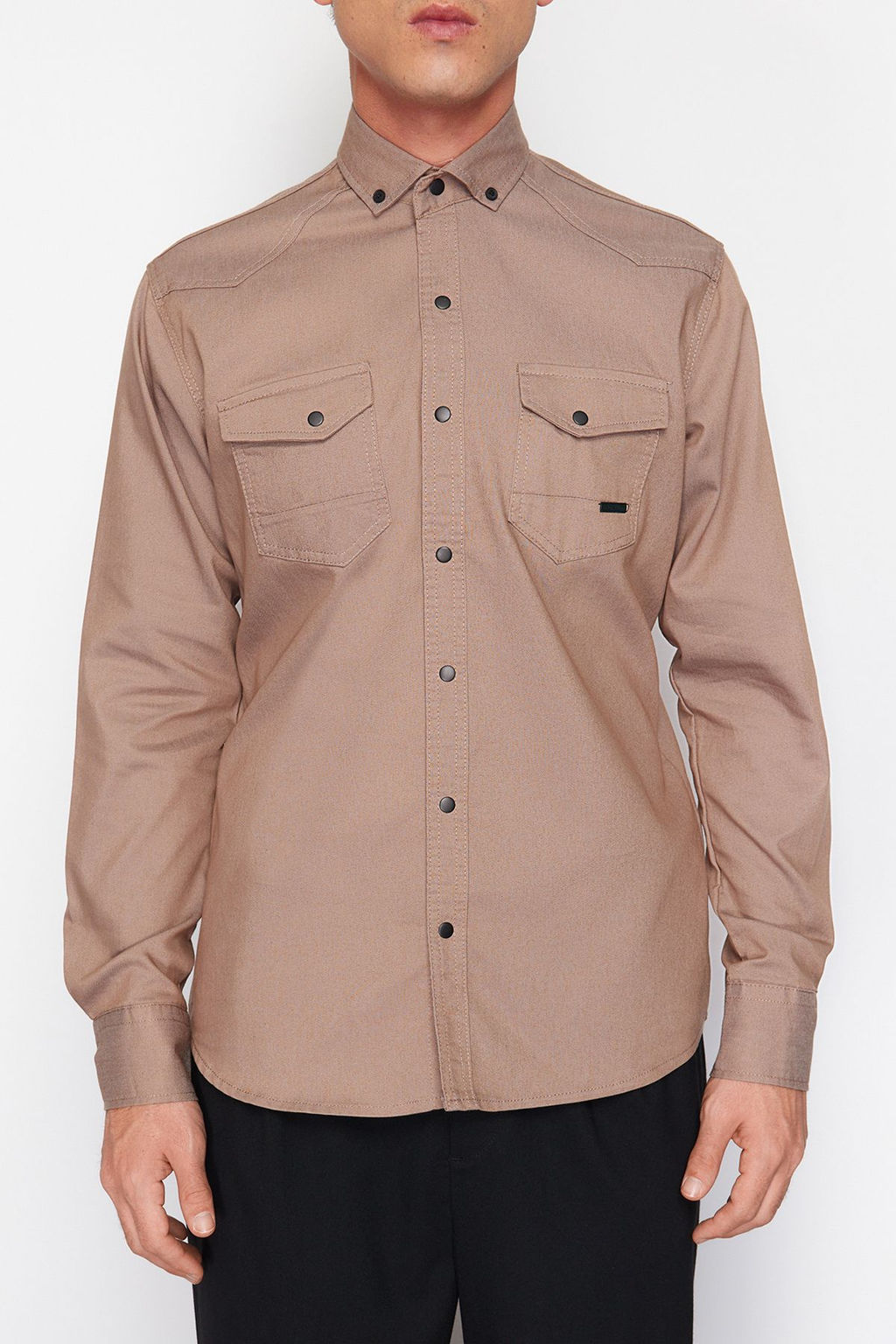 TRENDYOL MAN Koyu Haki Regular Cift Cepli Denim Kot Gomlek TMNSS24GO00081 - Trendyolmilla фото 18